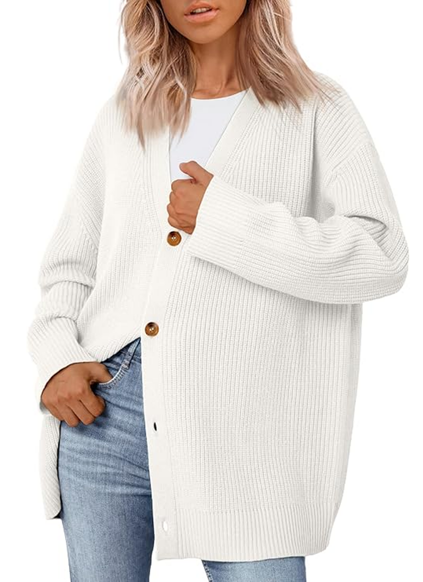 SOMER Cardigan Sweaters for Women Lightweight Cardigans for Women Open Front Oversized Button, Trendy V Neck Loose 2025 Spring Fall Winter Knit Cardigan
