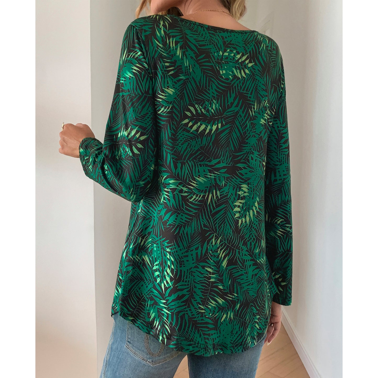 SOMER Womens Floral Tunic Top Casual Pleated Long Sleeve Blouse for Going Out,2025