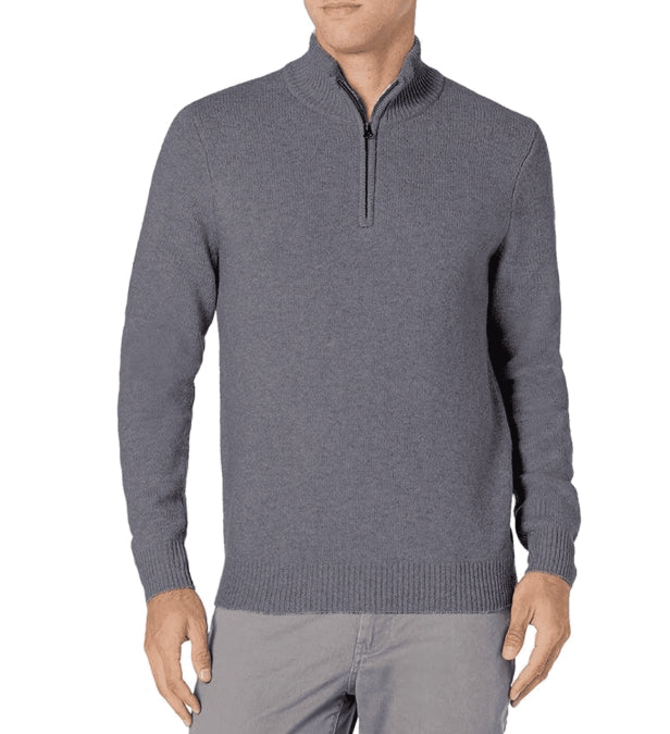 SOMER Men's Sweater Quarter Zip Mock Neck Sweaters for Men Slim Fit Long Sleeve Pullover Sweatshirts for Men Casual Lightweight Polo