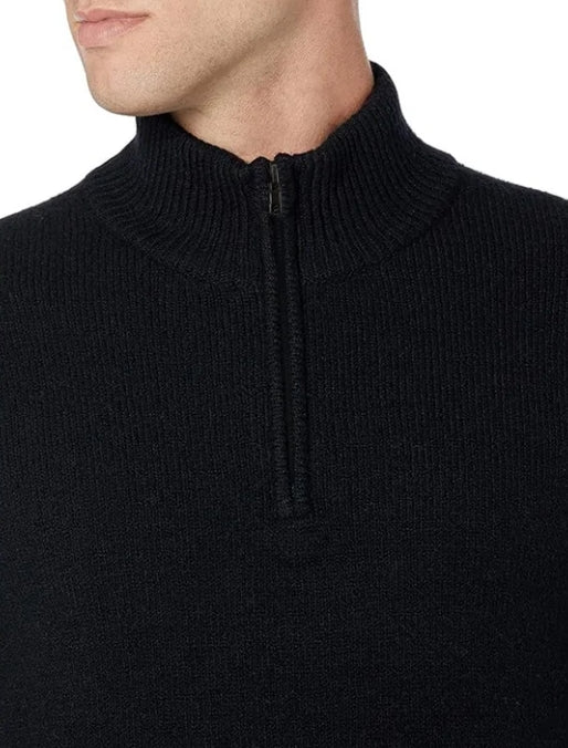 SOMER Men's Sweater Quarter Zip Mock Neck Sweaters for Men Slim Fit Long Sleeve Pullover Sweatshirts for Men Casual Lightweight Polo