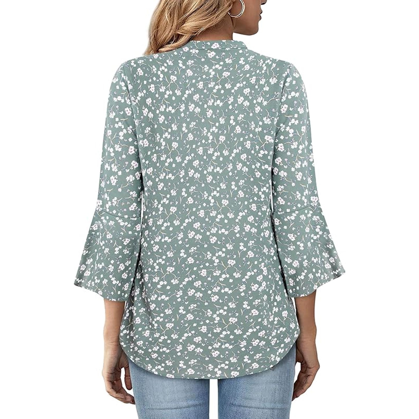 UVN Blouses for Women Pleated Long Sleeve Shirts Crew Neck Dressy Casual Tunic Tops