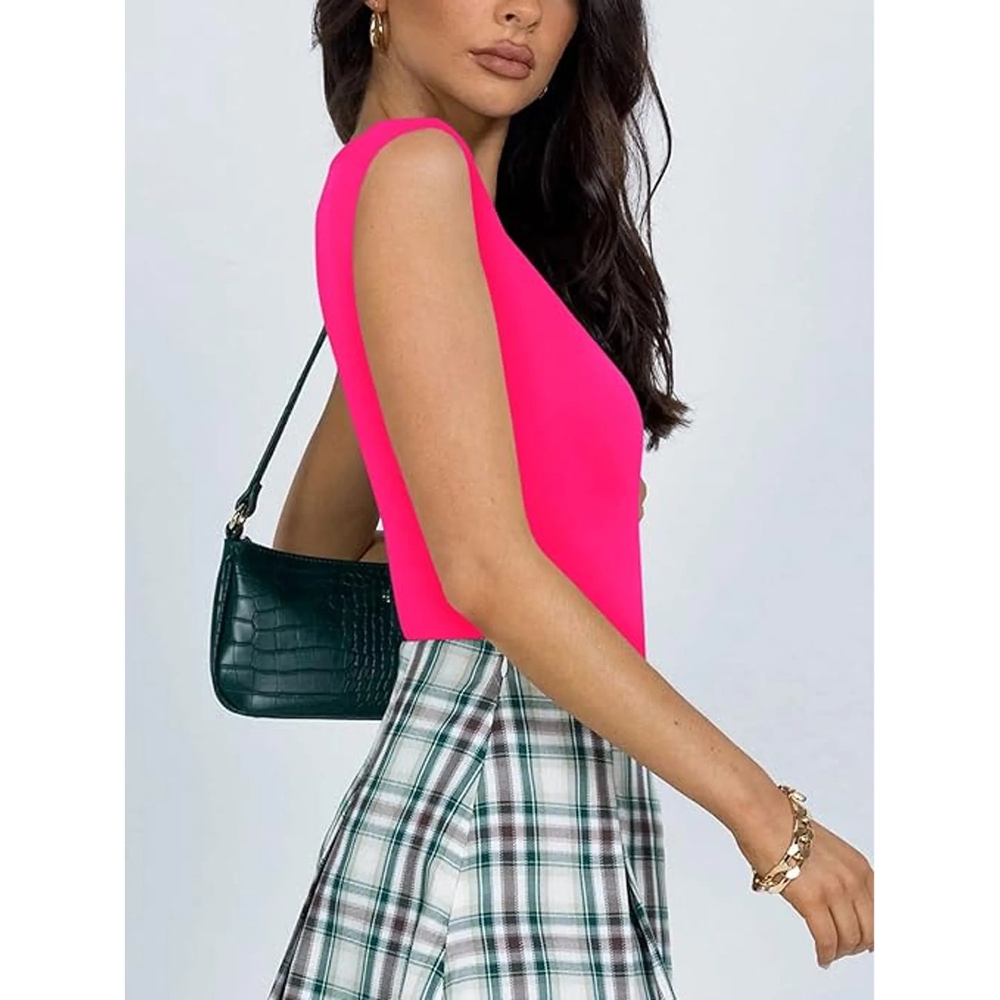 SOMER Jumpsuits for Women, Sleeveless V-Neck Slim-Fit Women's Jumpsuits, Rose Red Tummy Control Romper for Date Night Casual Wear