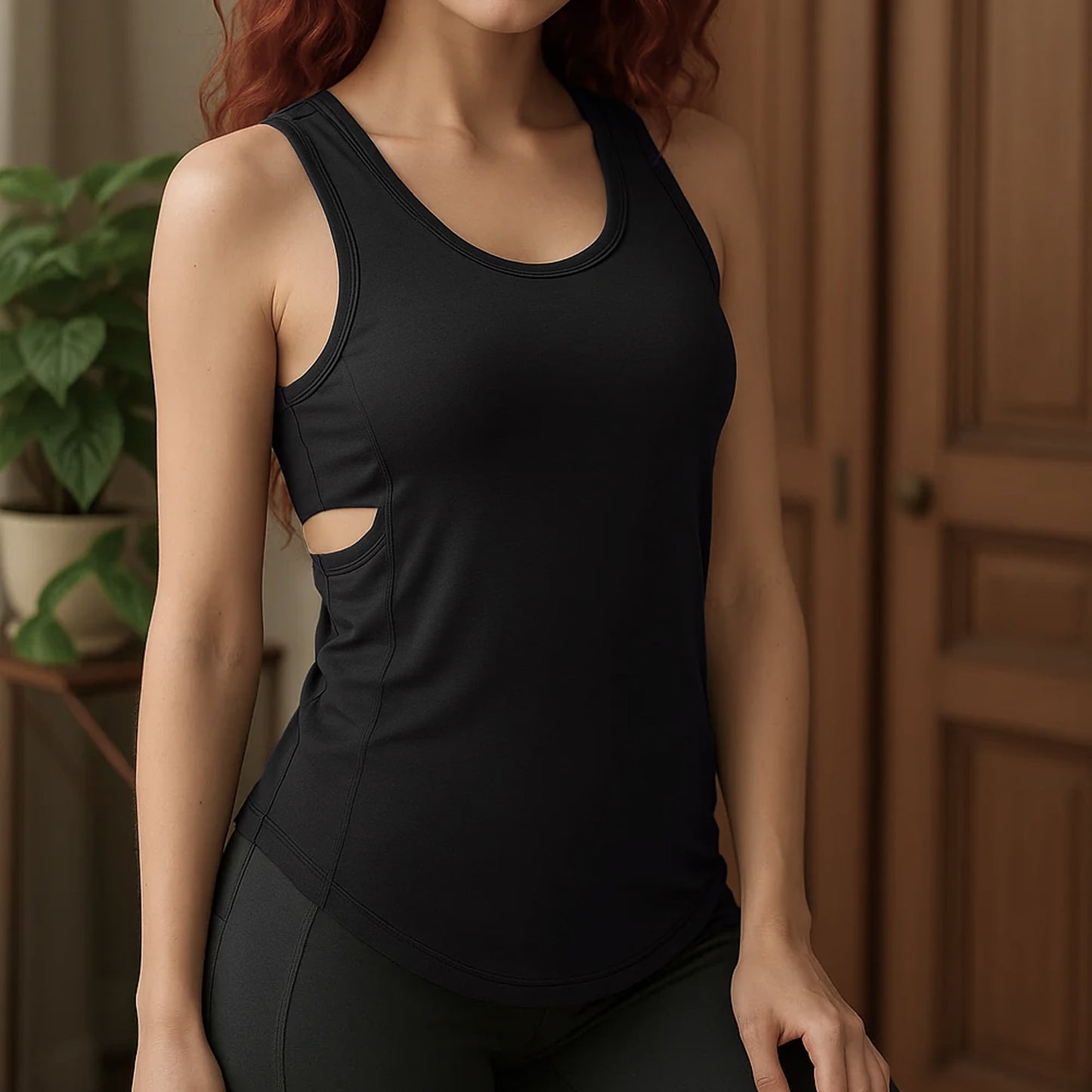 SOMER Tank Tops for Womens Workout Tops Sleeveless Racerback Cutout Slim Fit Athletic Shirt Scoop Neck Yoga Vest for Dance Running Gym Training