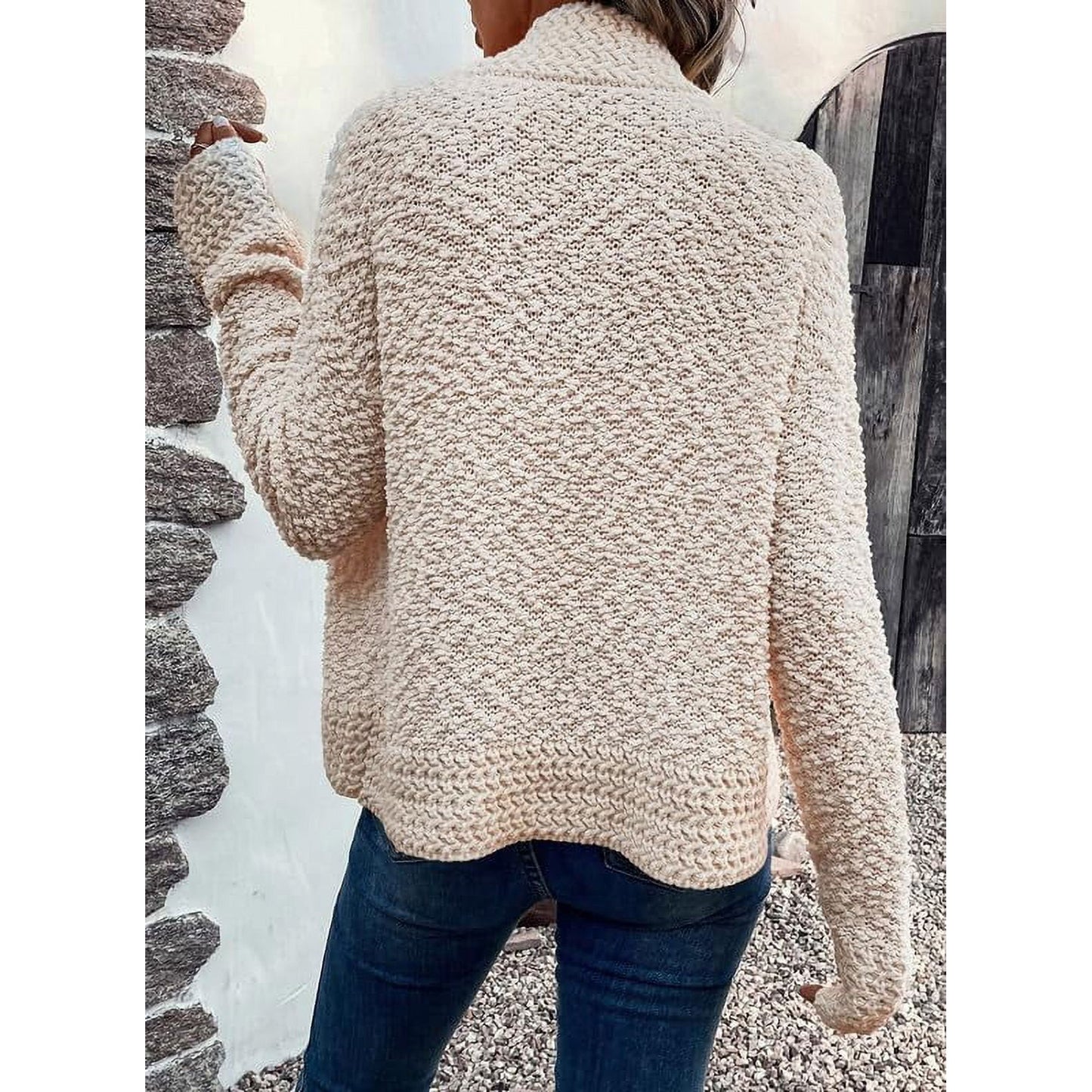 Womens Cardigan Fashion Casual Open Front Long Sleeve Chunky Knit Cardigans Sweaters Outerwear Coats