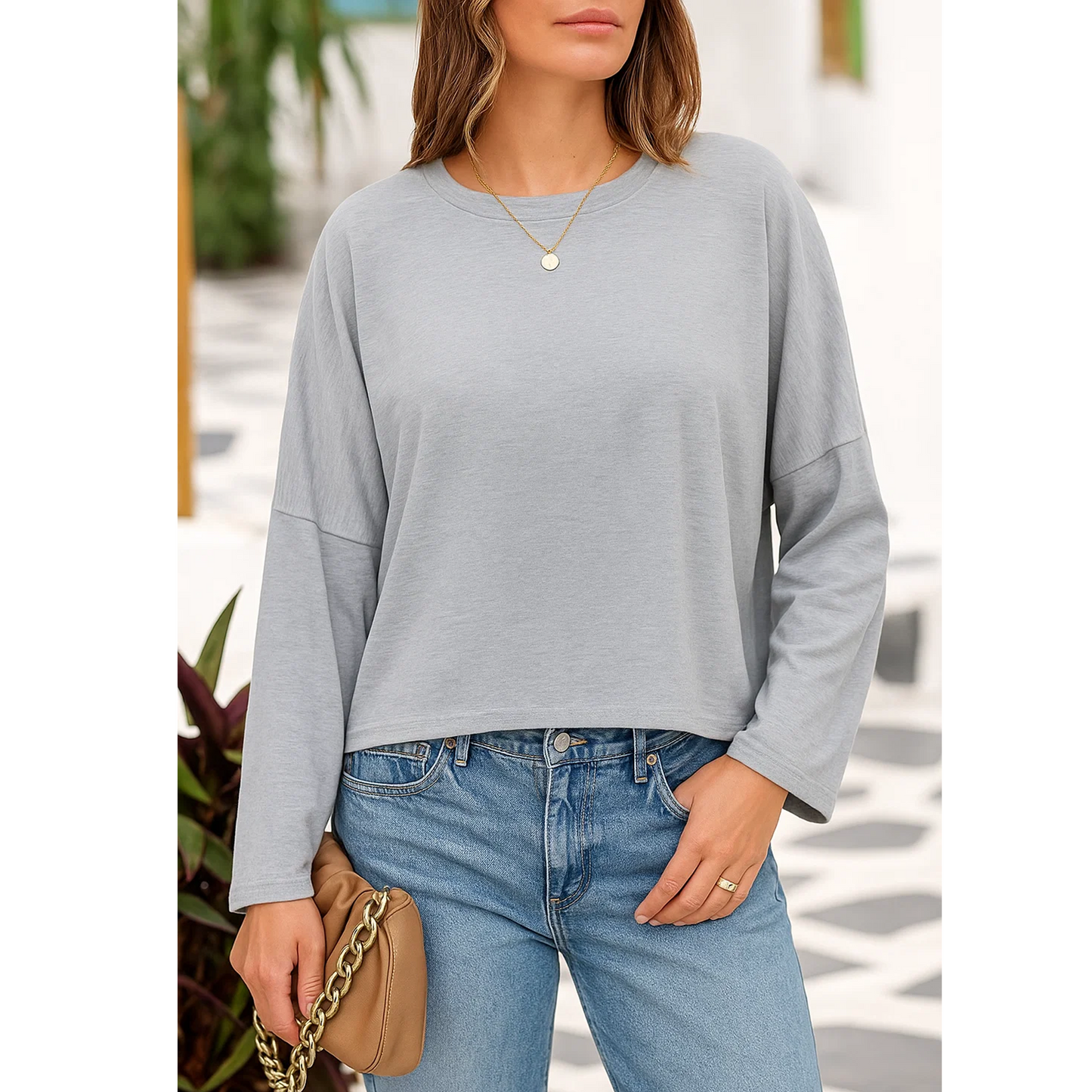 Women's Tops Plus Size 3/4 Length Long Sleeve Shirts Dressy Casual V Neck Tunic Blouses (M-4XL)