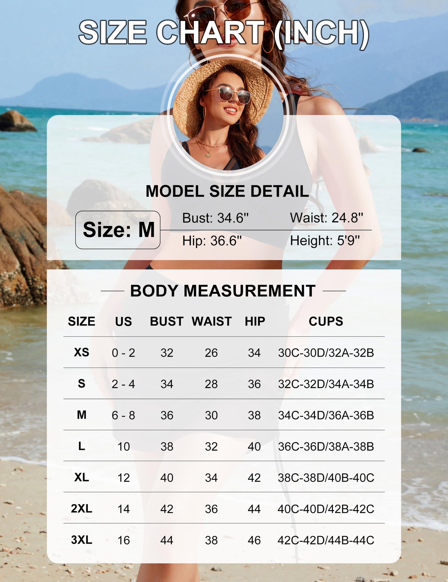 SOMER Womens Swim Skirt High Waisted Bikini Sets Tummy Control Swimsuits Mesh Sarong Wraps Bathing Suits
