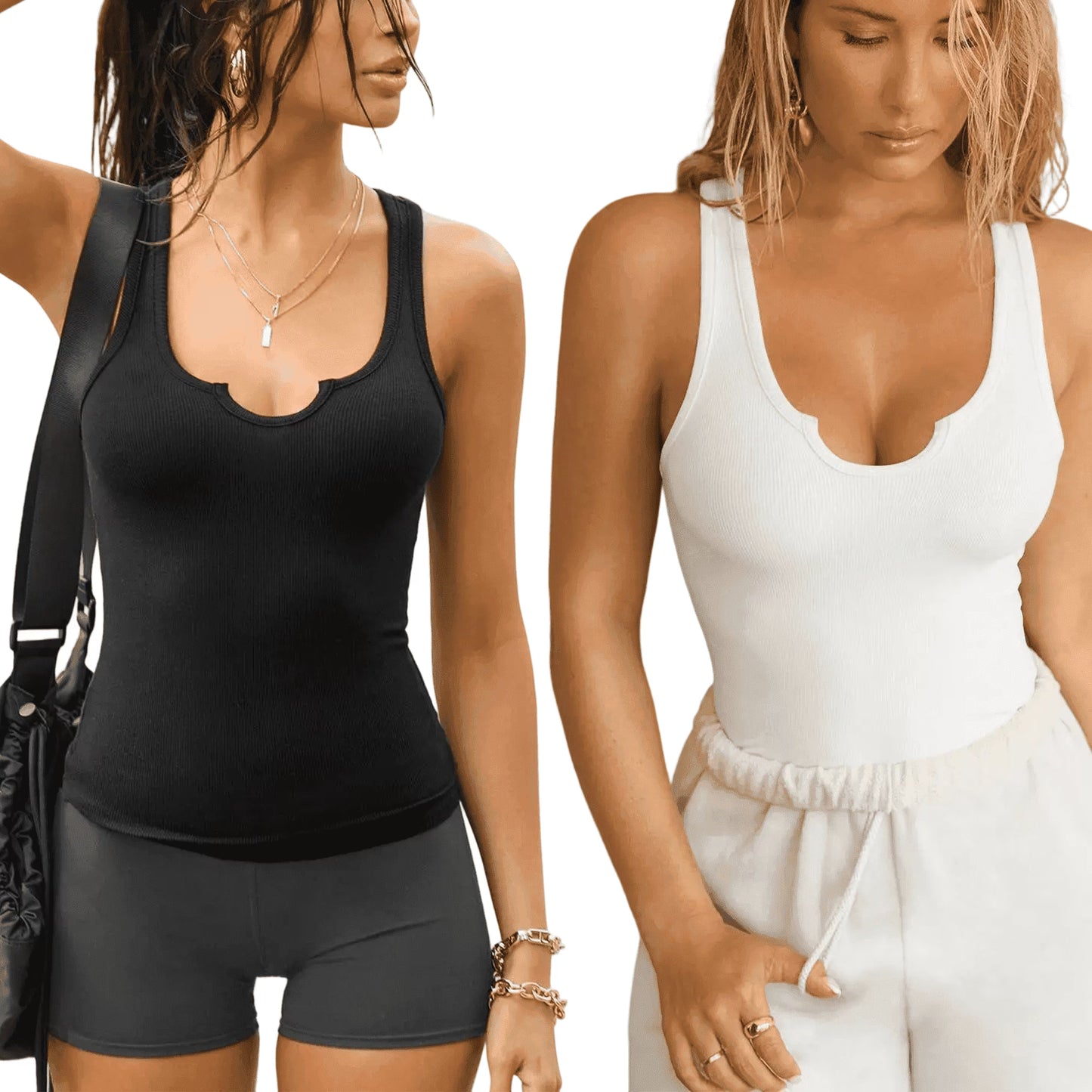 SOMER 3 Pack Women's Tank Tops Square Neck Sleeveless Ladies Tank Top Undershirts