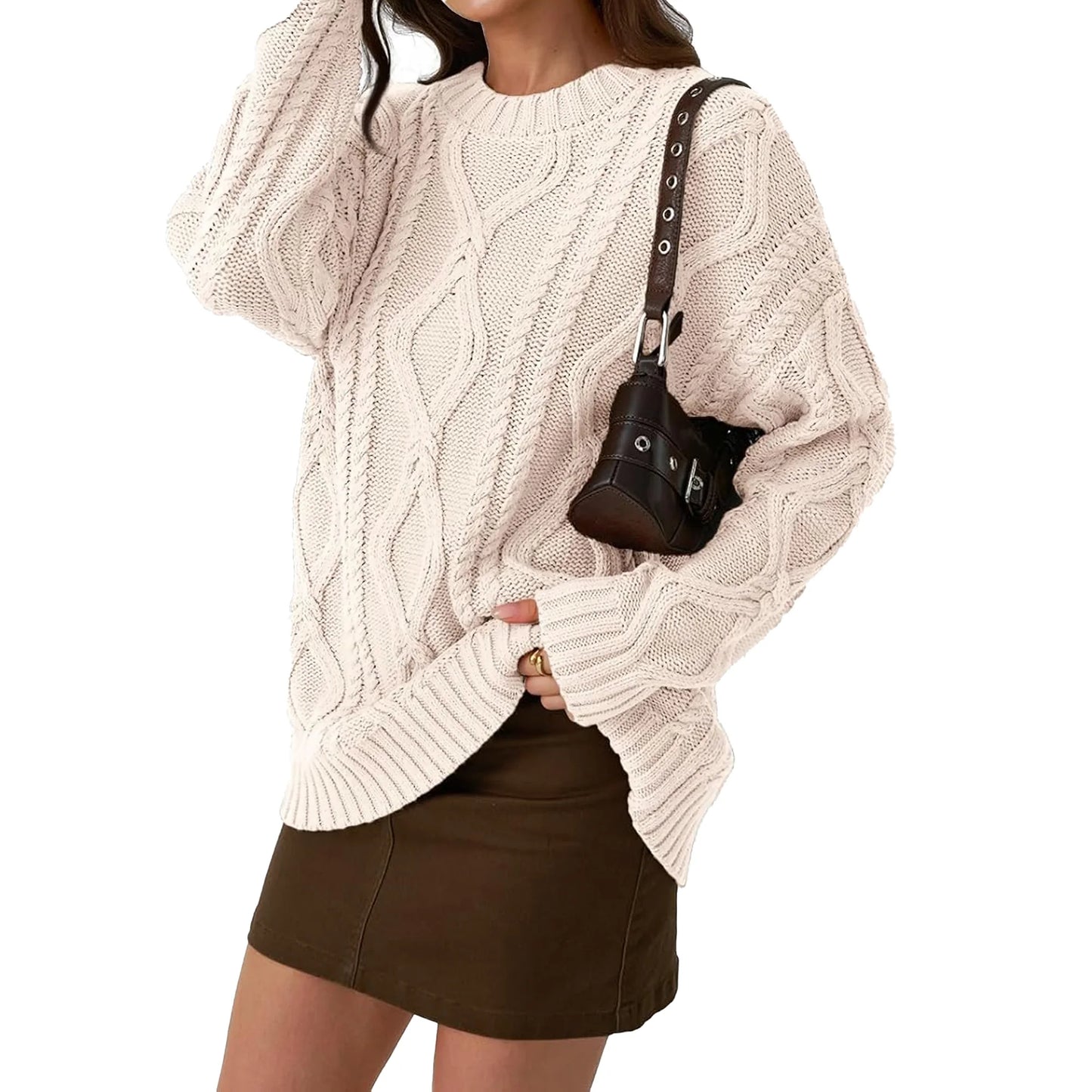 SOMER Sweaters for Women, Cable Knit Pullover Women Sweaters Cute Crew Neck, Fall Winter Chunky Cozy Women's Sweaters 2025