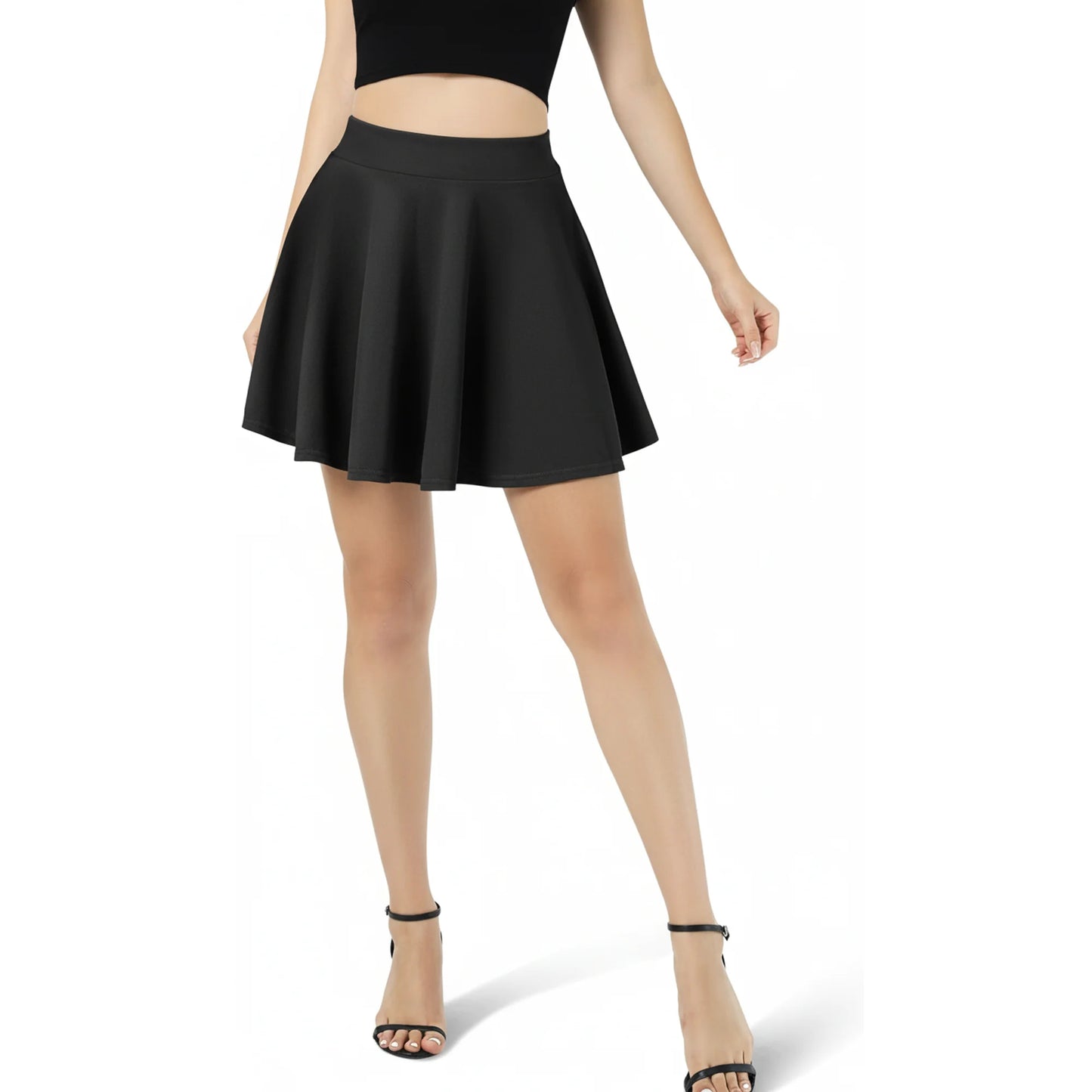 SOMER Red Mini Skirt, Comfy Mini Skirts for Women High Waist Casual, A-Line Summer Fall Women’s Basic Stretch Flared Versatile Skirt 2025