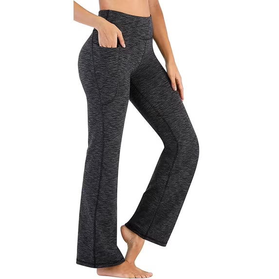 SOMER Women's Leggings Yoga Pants V Crossover High Waisted Flare Leggings Casual Bootleg Workout Pants