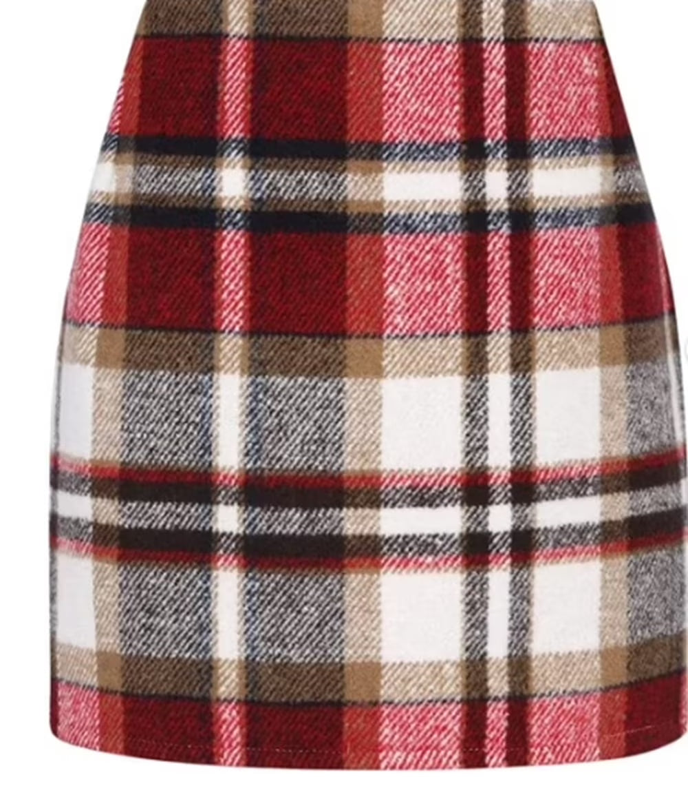 SOMER Women’s Plaid Skirt High Waist Mini Skirt Bodycon Pencil Short Skirts Casual Slim Fit Fall Fashion