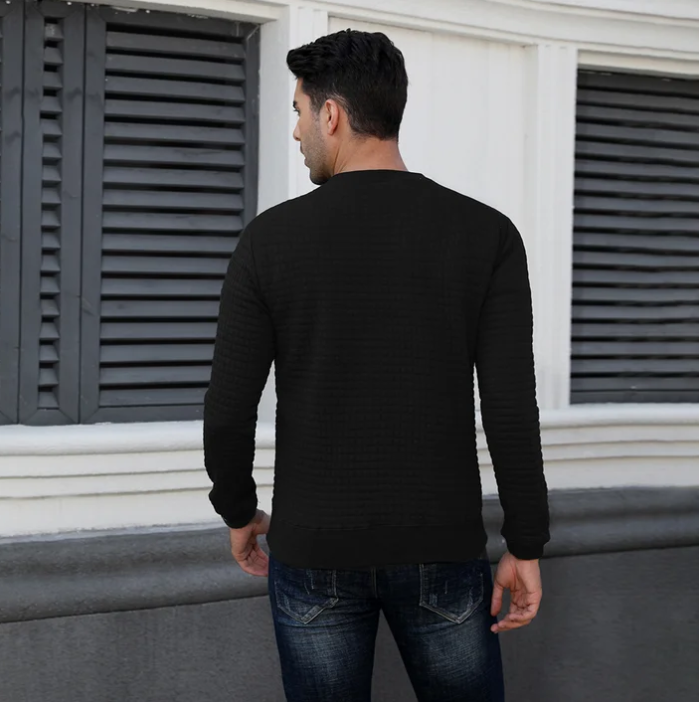 SOMER Men's Sweater Pullover Crewneck Sweatshirts for Men Fall Pullover Sweater for Men Casual Fashion Lightweight Waffle Long Sleeve Tops