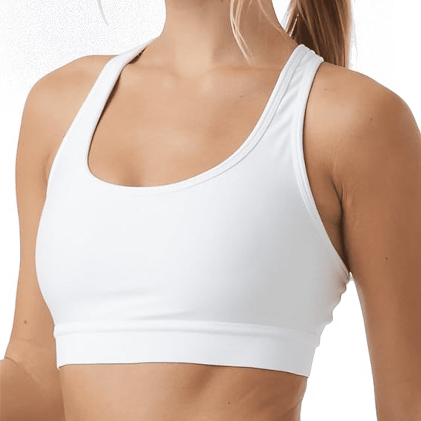 SOMER Sports Bras for Women, Wireless High Impact Support Workout Bra, Comfortable Padded Fitness Gym Running Sports Bra, White