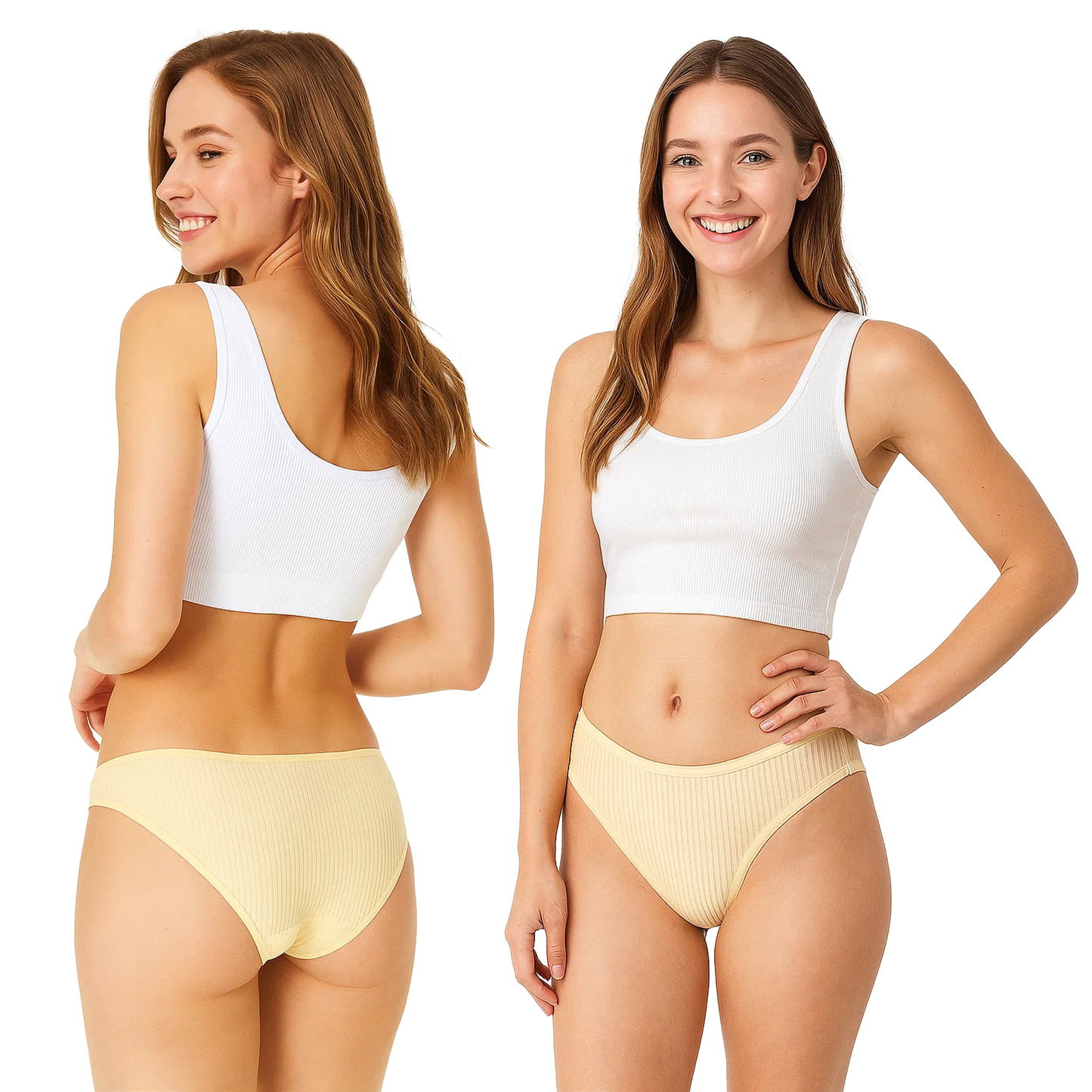 SOMER 6 Pack Women's Breathable Underwear Soft Strech Threaded Triangle Low Rise Hipster, Moisture Wicking, 3 Pieces Black + 3 Pieces Apricot