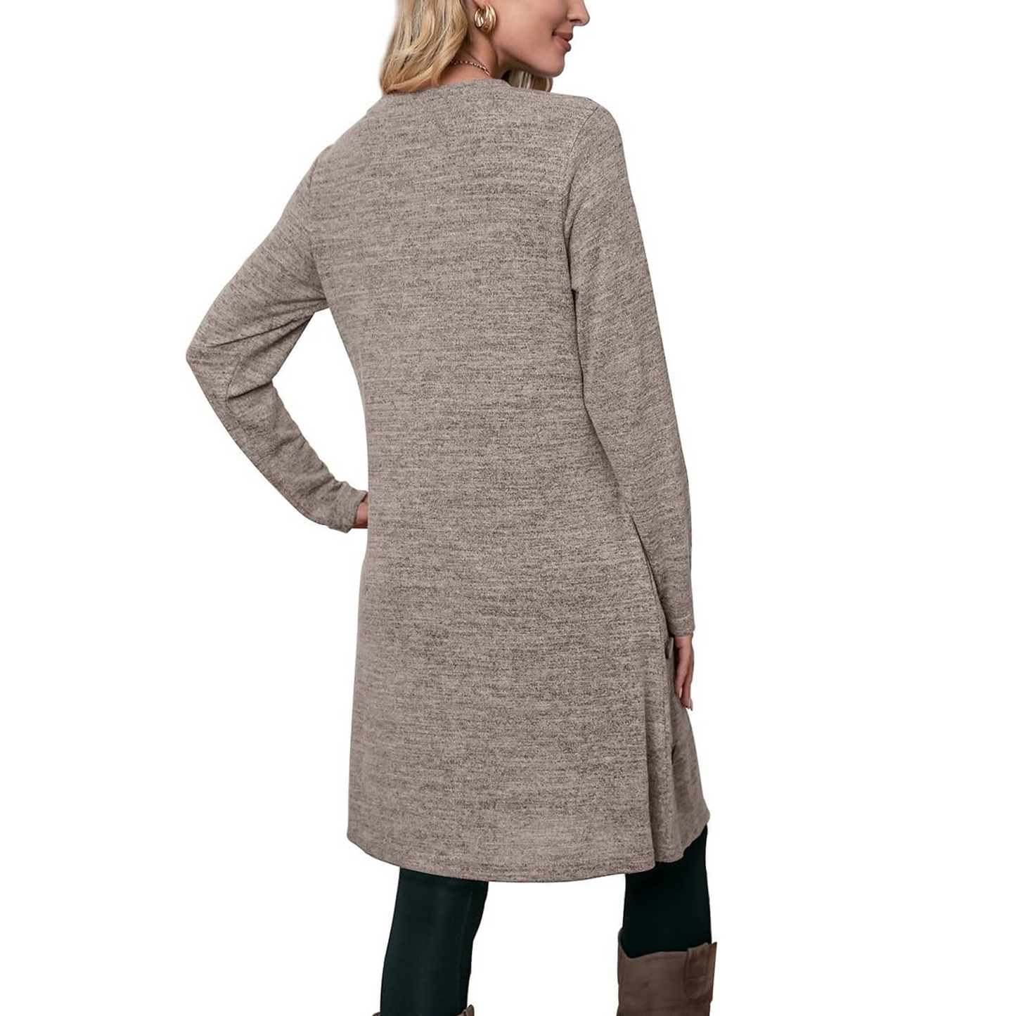 SOMER Womens Dresses Sweater Dress Long Sleeve Dress for Women Round Neck Button Side Causal with Pockets Winter Fall 2025