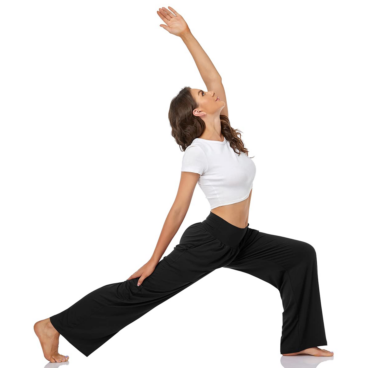 SOMER Wide Leg Yoga Pants for Women High Waist Casual Dress Pants Business Work Trousers Stretchy Loose Sweatpants