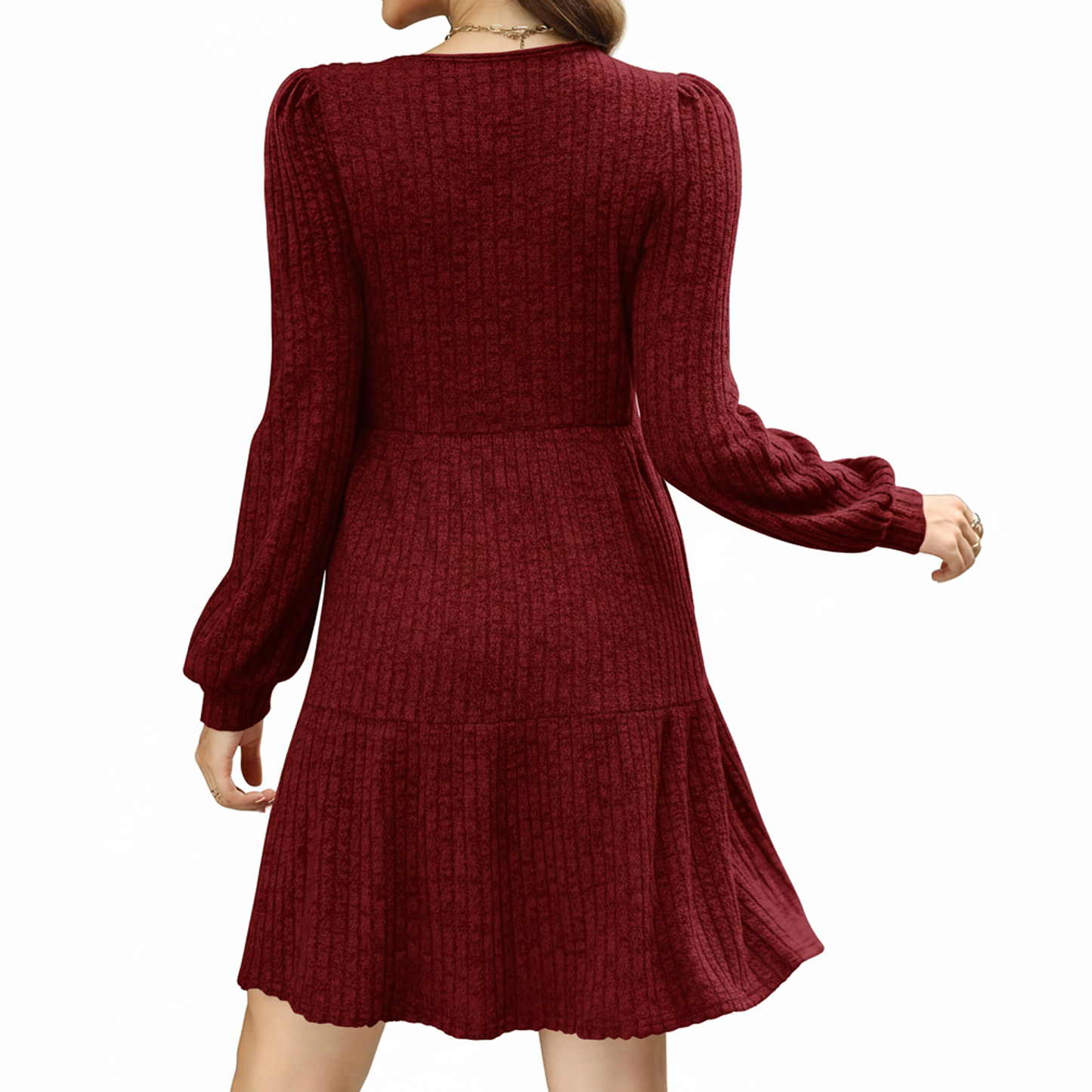 SOMER Womens Dresses Sweater Dress Long Sleeve Dress for Women Square Neck Knit Babydoll Dress with Pockets Winter Fall 2025