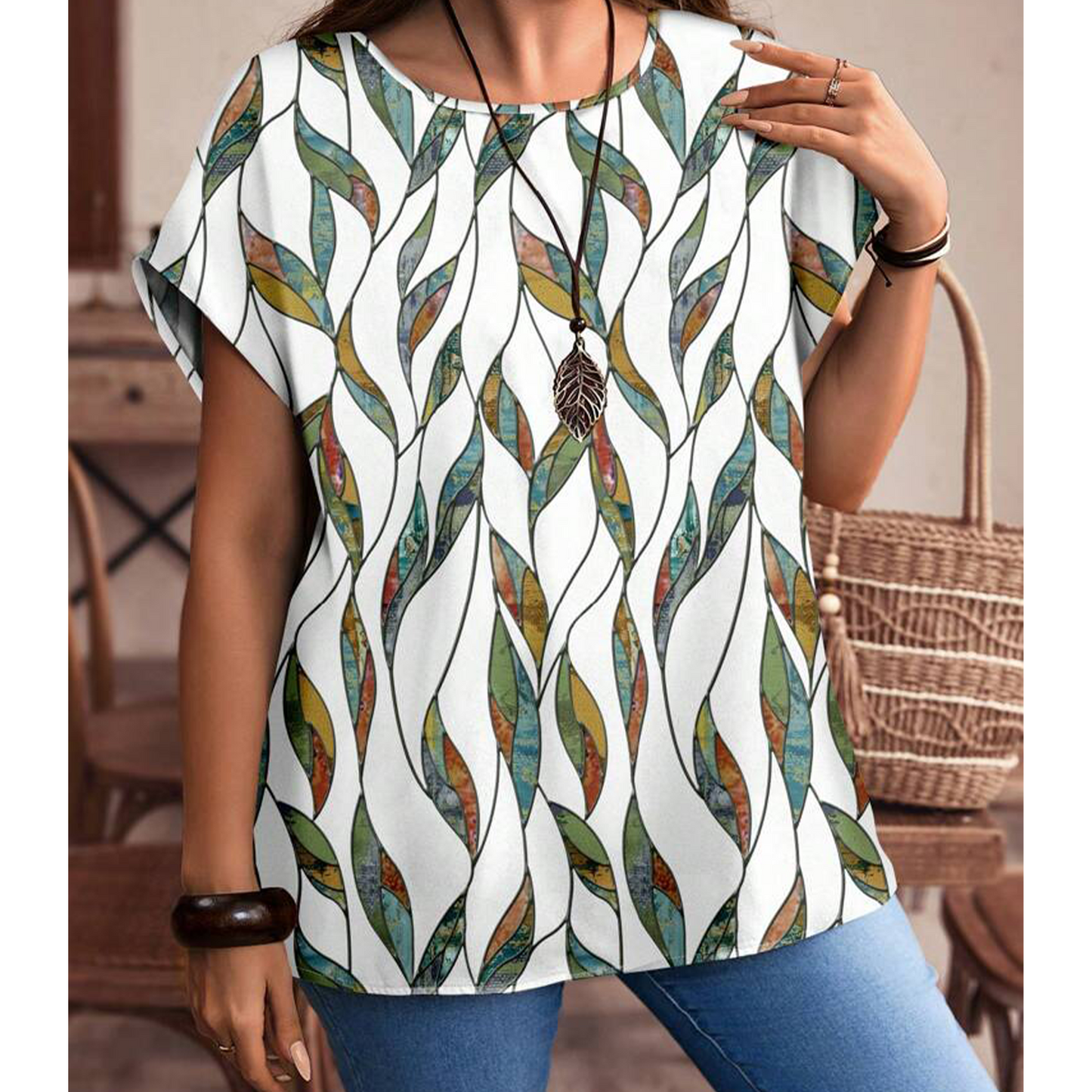 SOMER Plus Size Women Blouses Crew Neck Short Sleeve Summer Shrit Dressy Casual Tops