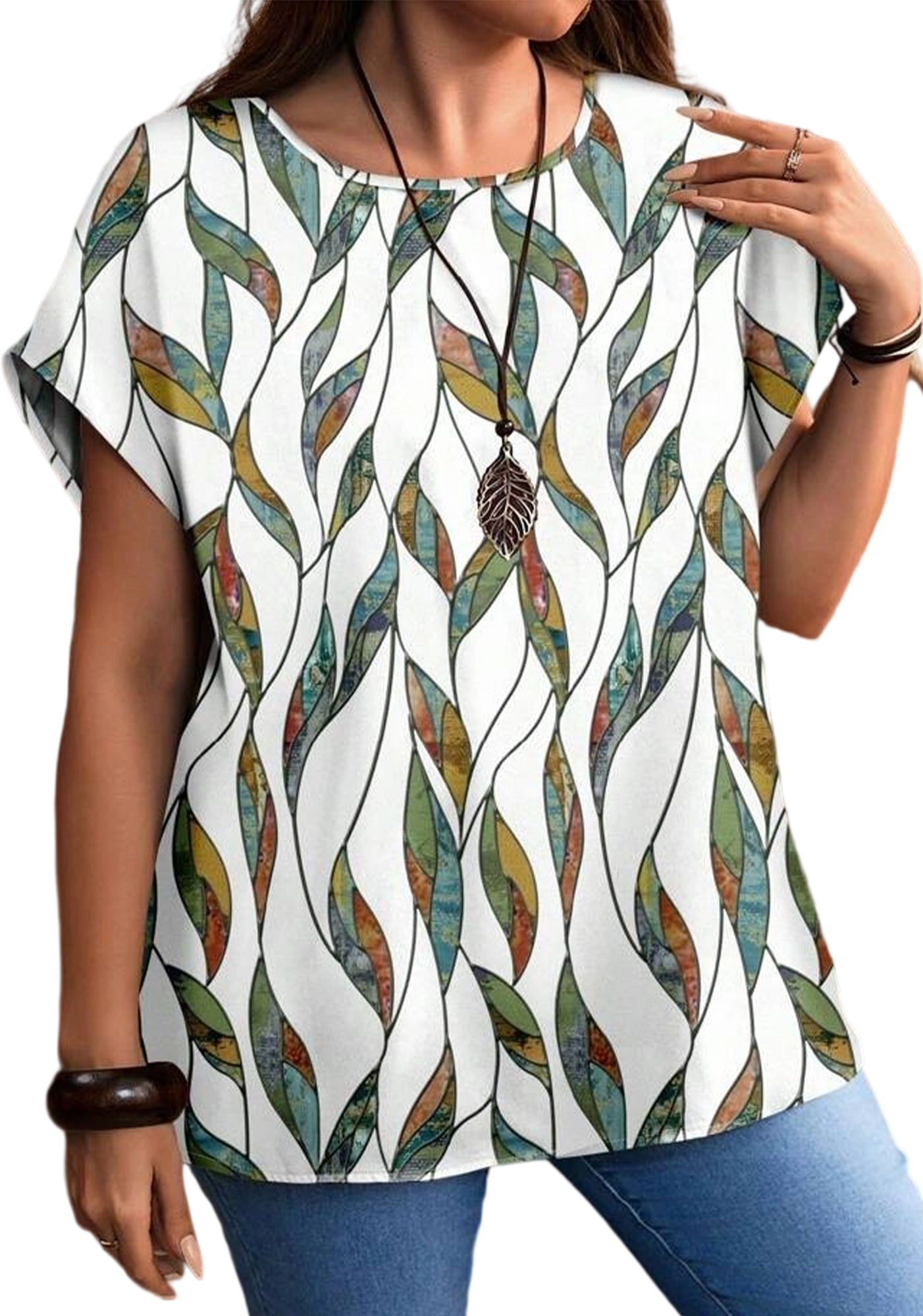 SOMER Plus Size Women Blouses Crew Neck Short Sleeve Summer Shrit Dressy Casual Tops