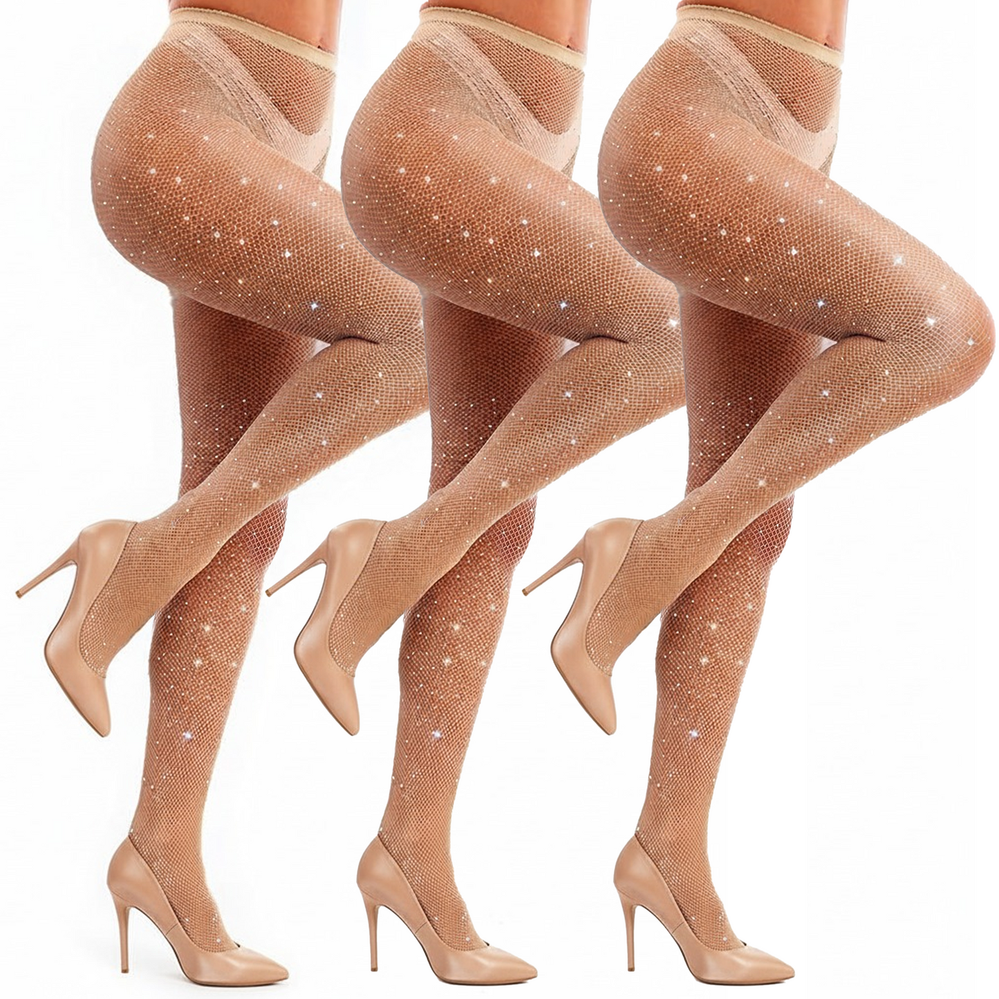 SOMER Women's Tights Fishnets Stockings Pantyhose Sheer Tights Nylons Jeweled Rhinestone Party Nude