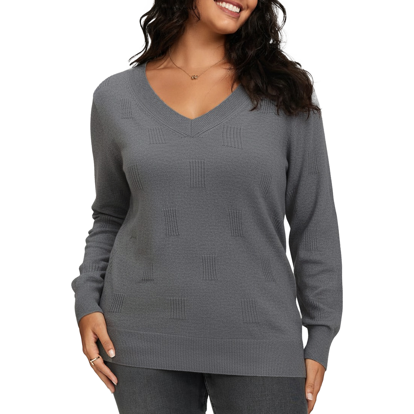 SOMER Womens Sweaters V Neck Pullover Long Sleeve Knitted Cozy Dressy Casual Lightweight Ladies Trendy Spring Fall Winter Sweaters for Women 2025