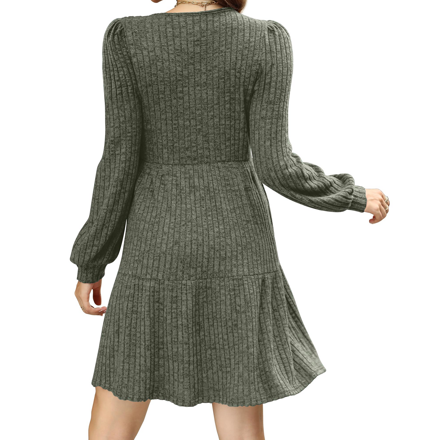 SOMER Womens Dresses Sweater Dress Long Sleeve Dress for Women Square Neck Knit Babydoll Dress with Pockets Winter Fall 2025