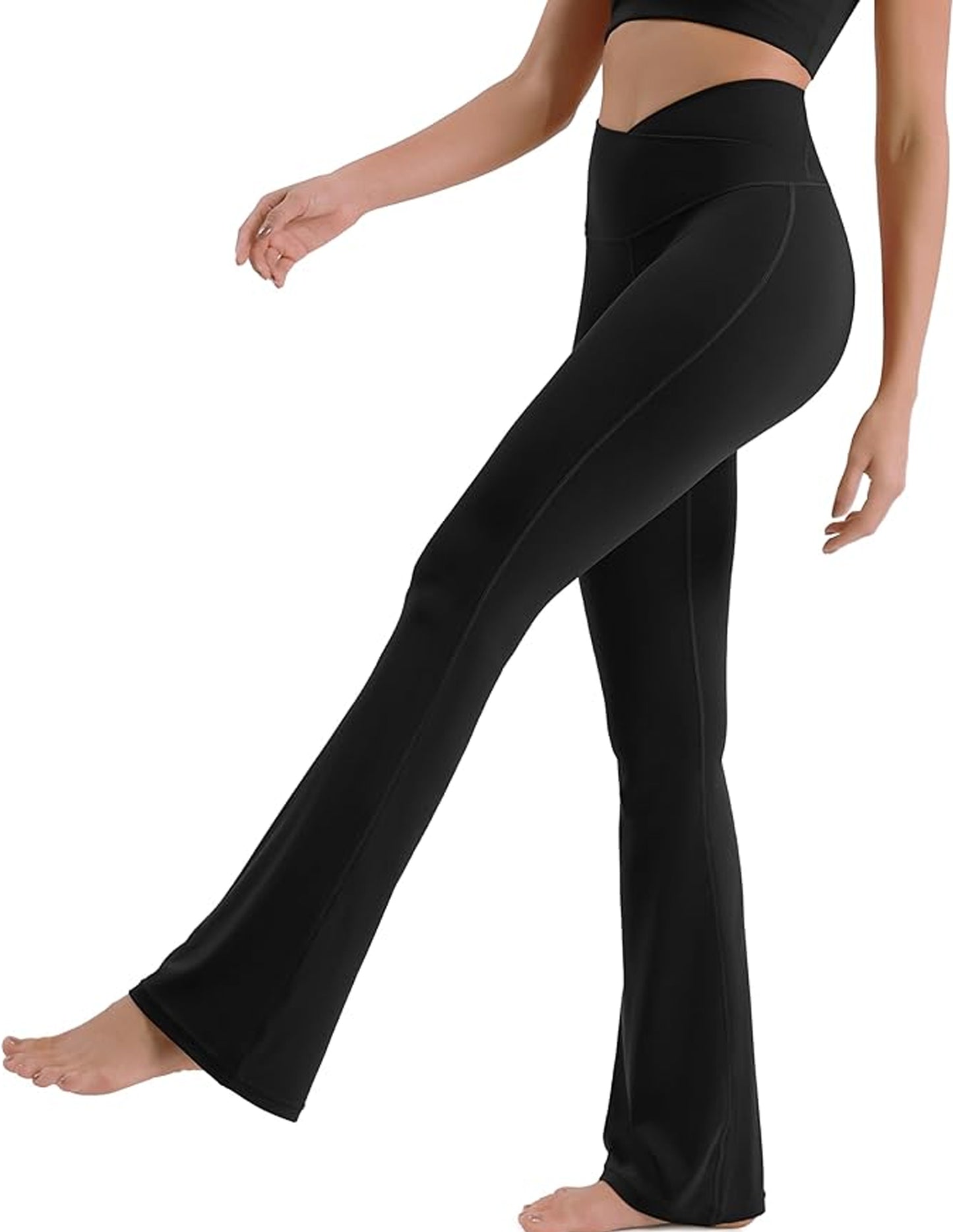 SOMER Women's Leggings Yoga Pants V Crossover High Waisted Flare Leggings Casual Bootleg Workout Pants