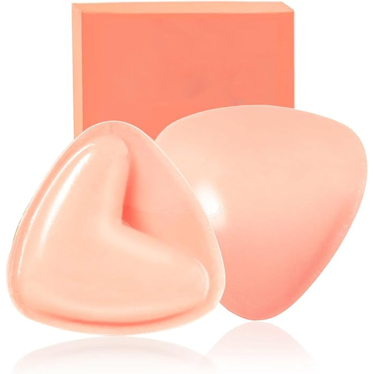 SOMER 2 Pairs Strapless Bra Invisible Lifting Bra Pads, Double-Sided Adhesive Push Up Sticky Bra Reusable for Dresses Bikinis (Skin Color)