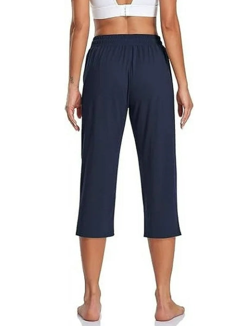 SOMER Yoga Pants with Pockets for Women Capri Flared Pants High Waist Drawstring Workout Pants Casual Work Pants Flare Leggings for Summer
