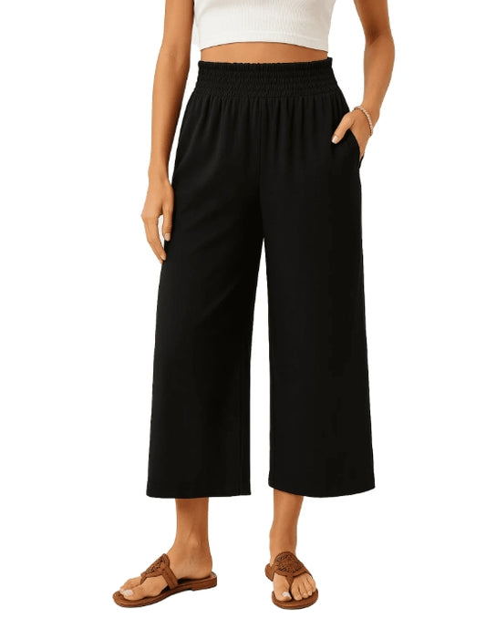 SOMER Wide Leg Pants Woman Cropped Trousers Comfortable Loose Lounge Pants for Women Casual Work
