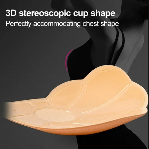 SOMER 2 Pack Strapless Bra Invisible Push-Up Sticky Bra, Adhesive Bra Fan-Shaped for Weddings Parties (Skin and Black)