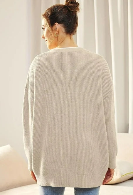 SOMER Women's Cardigan Open Front Oversized Button Lightweight Trendy Sweaters V Neck Loose Cardigans Knit Outwear for Spring Fall Winter