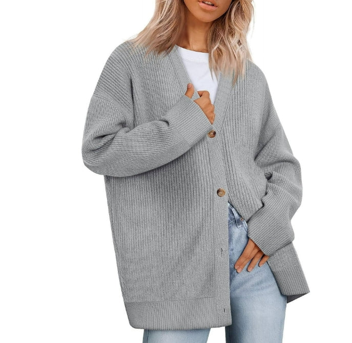 SOMER Women's Cardigan Open Front Oversized Button Lightweight Trendy Sweaters V Neck Loose Cardigans Knit Outwear for Spring Fall Winter