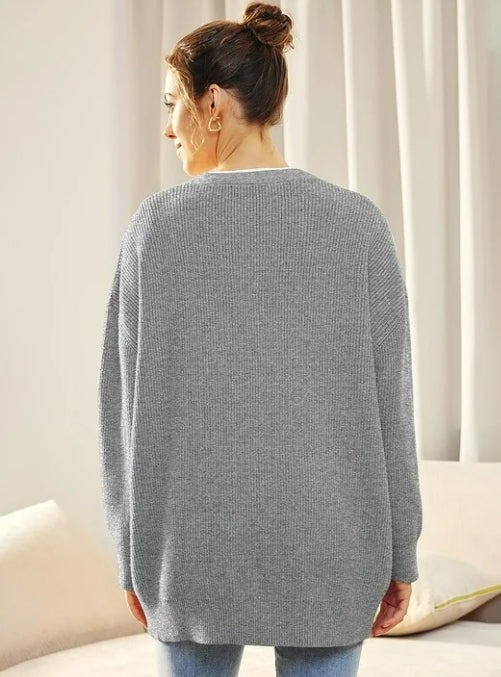 SOMER Women's Cardigan Open Front Oversized Button Lightweight Trendy Sweaters V Neck Loose Cardigans Knit Outwear for Spring Fall Winter
