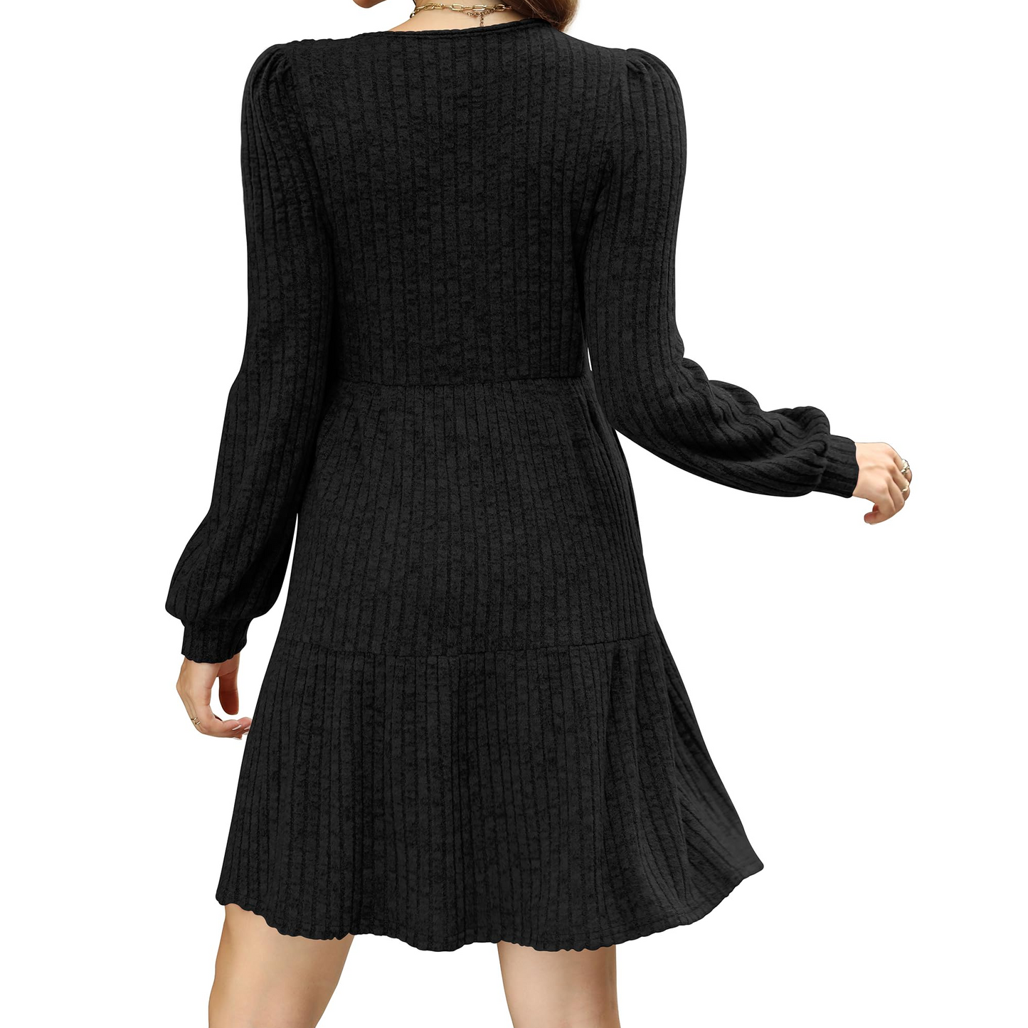 SOMER Womens Dresses Sweater Dress Long Sleeve Dress for Women Square Neck Knit Babydoll Dress with Pockets Winter Fall 2025