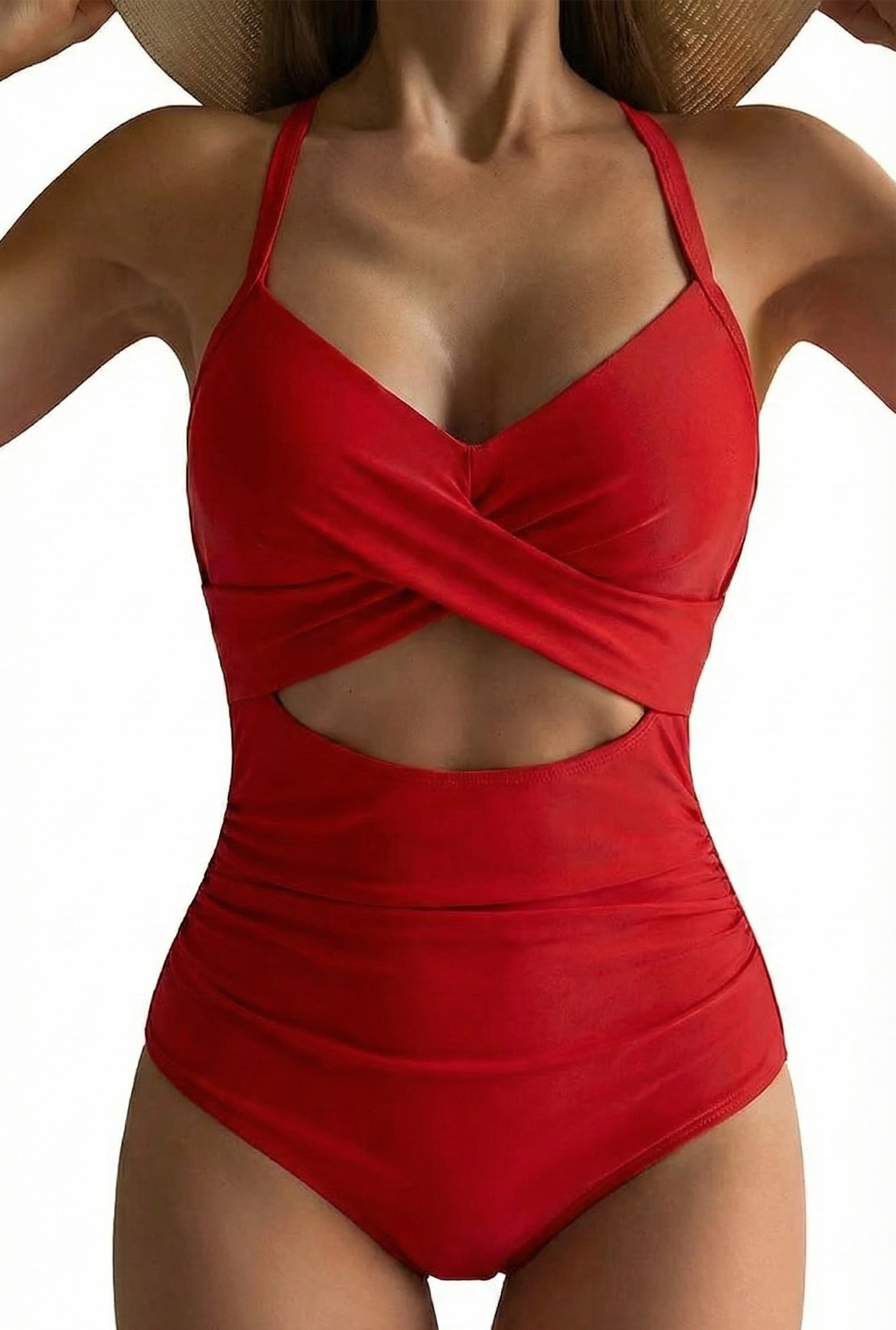 SOMER Women's Swimsuits One Piece Bathing Suit for Women Tummy Control Cutout High Waisted Bathing Suit Wrap Tie Back 1 Piece Swimsuit