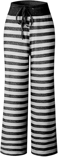 SOMER Women's Pajama Pants Comfy Casual Drawstring Lightweight Palazzo Lounge Wide Leg pants.