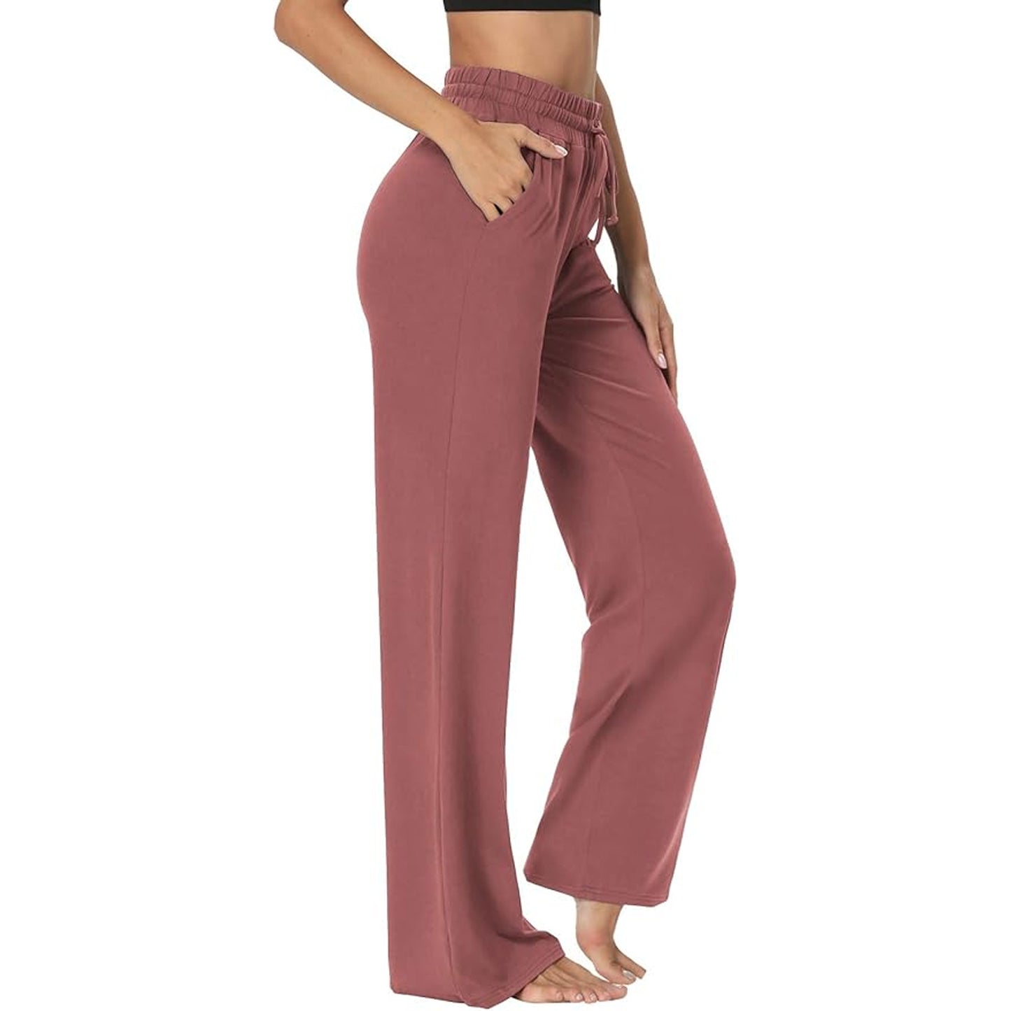 SOMER Womens Yoga Sweatpants Wide Leg Lounge Pajamas Pants Drawstring Workout Comfy Joggers Pants with Pockets