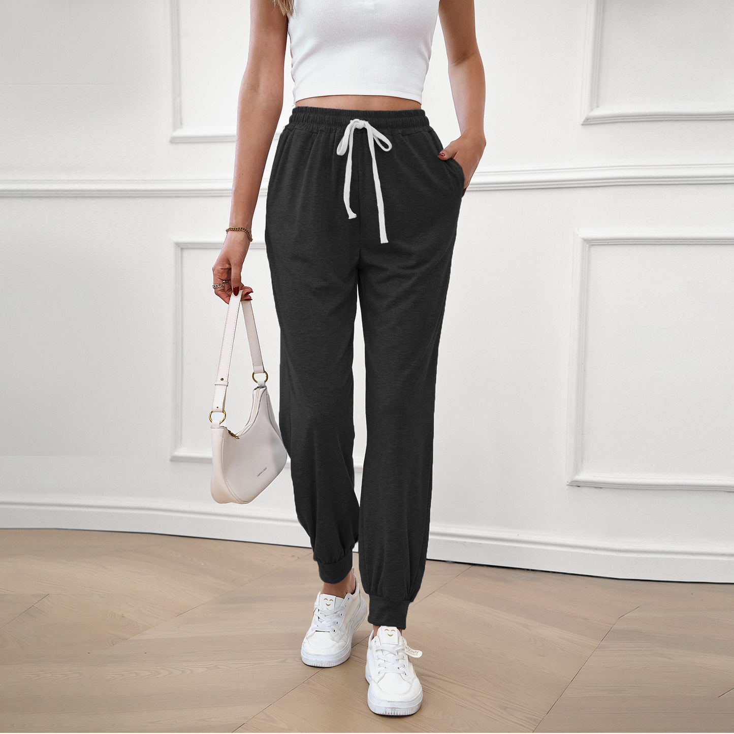 SOMER Women's Workout Sweatpants Cotton Jogger Lounge Pants with Pockets Light Weight Loose Comfy Casual Pajama Pants