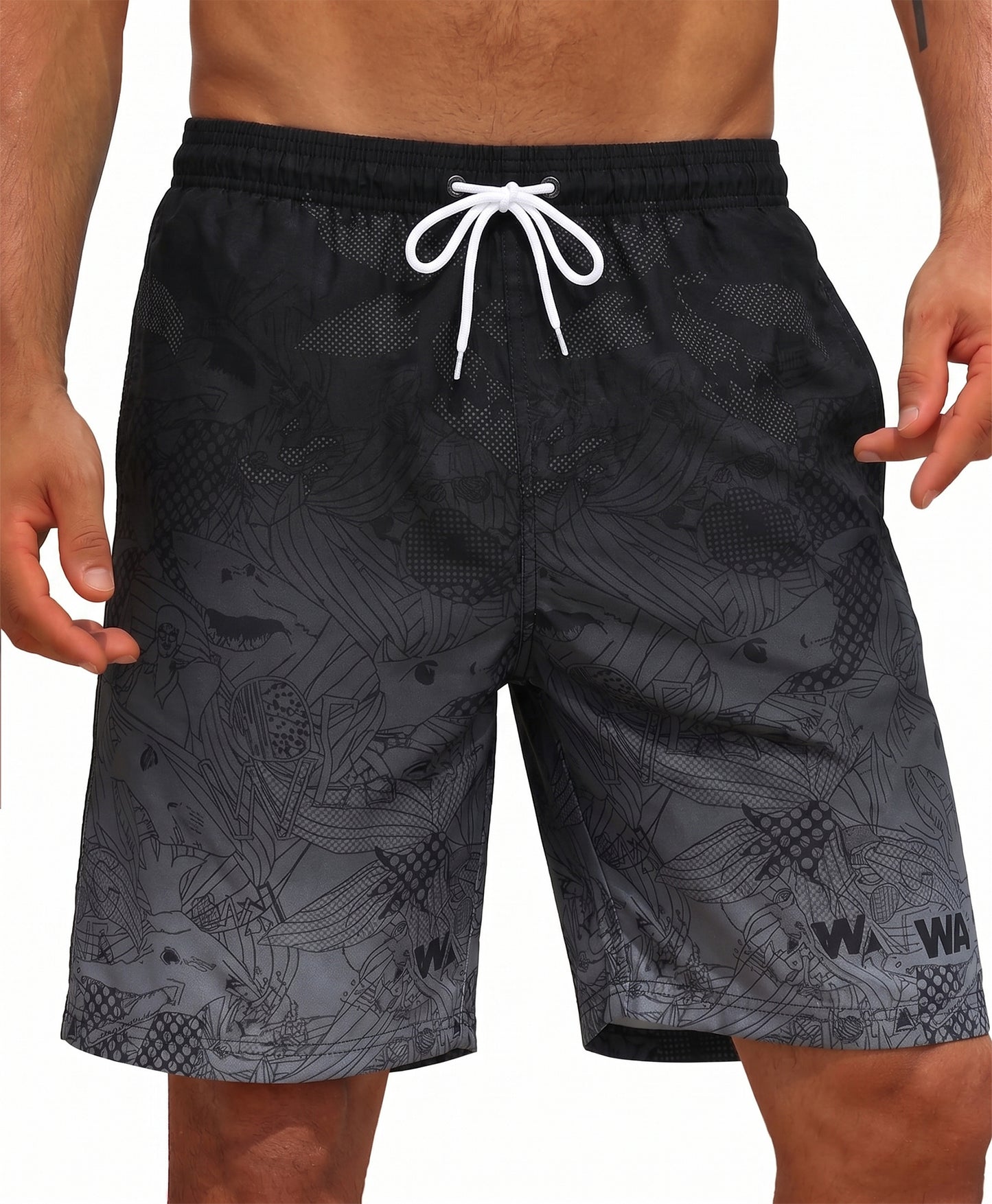 SOMER Men's Swim Trunks Long Bathing Suits with Mesh Lining and Pockets Quick Dry Beach Board Shorts