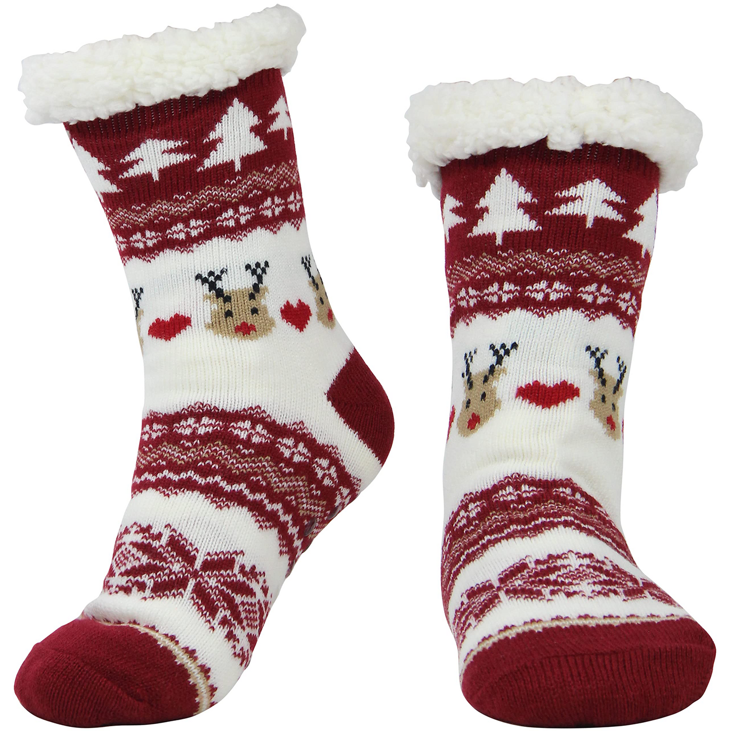 SOMER 2 Pairs Grip Socks for Women Fuzzy Socks Cute Cozy Warm Non Slip Fluffy Winter 2025