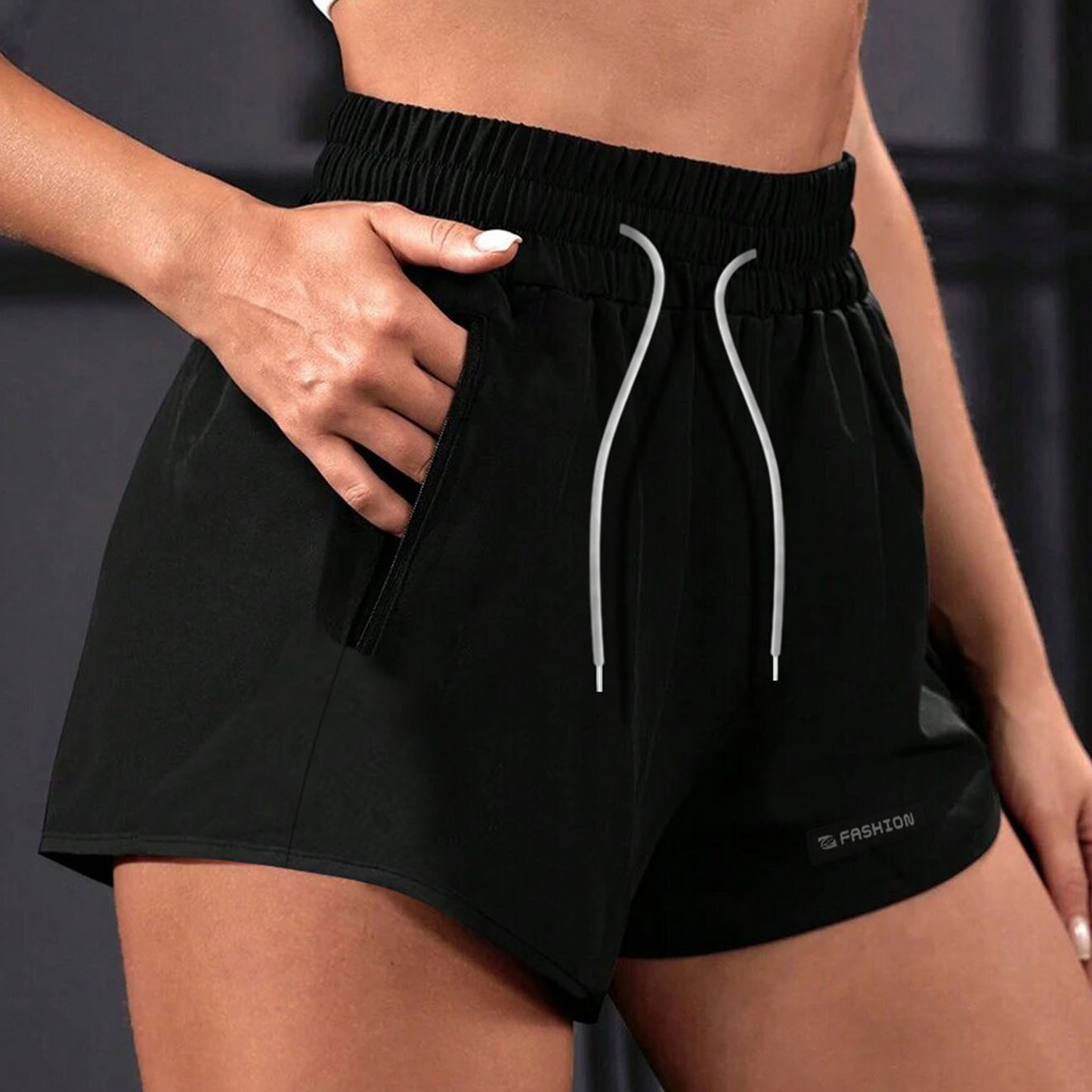 SOMER Biker Women's Athletic Shorts High-Waisted Running Quick-Dry 2-in-1 Sport Shorts with Pockets and Built-in Liner for Summer 2025