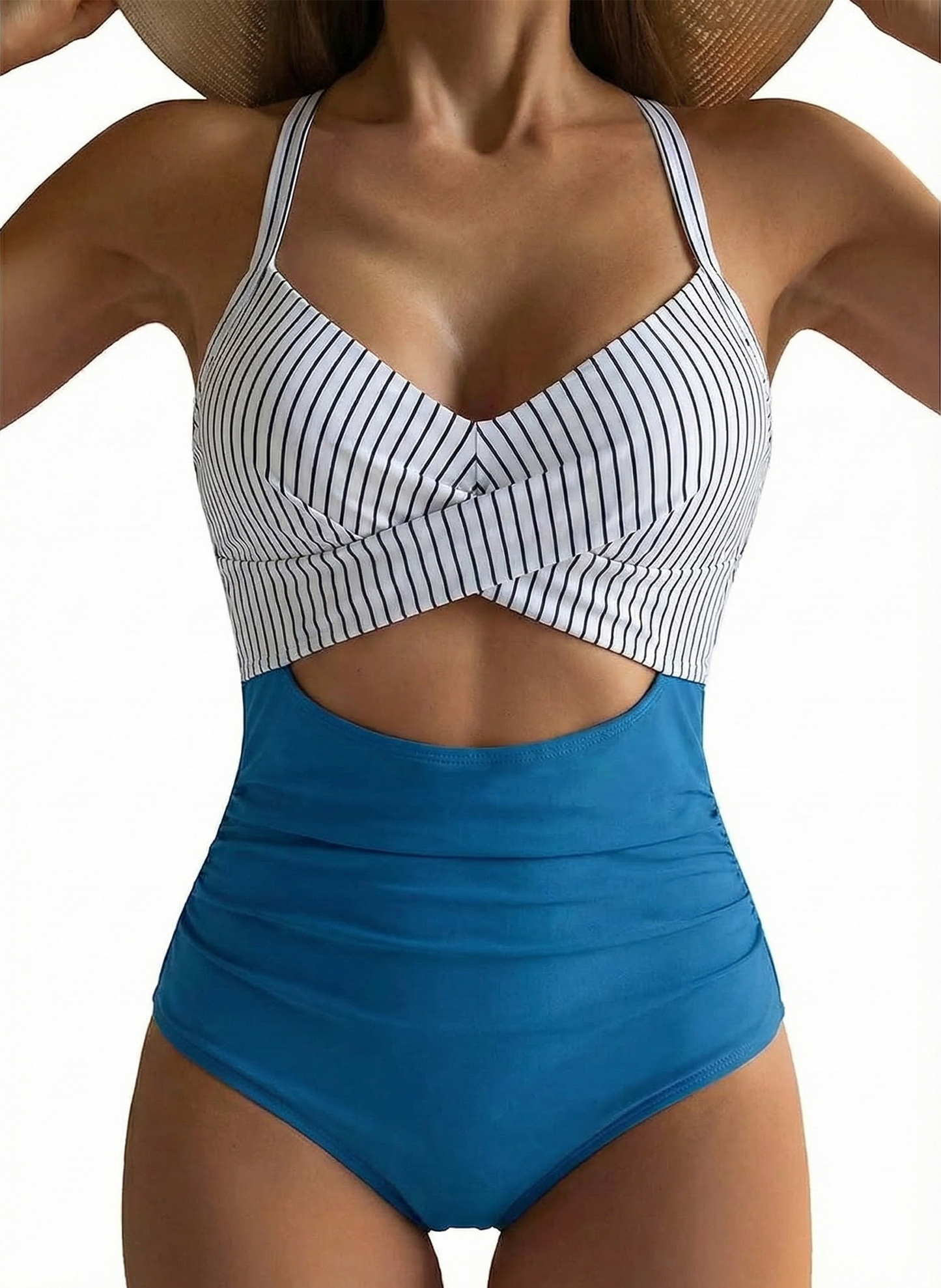 SOMER Women's Swimsuits One Piece Bathing Suit for Women Tummy Control Cutout High Waisted Bathing Suit Wrap Tie Back 1 Piece Swimsuit
