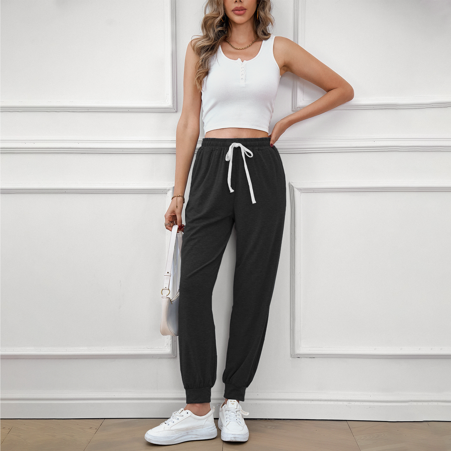 SOMER Women's Workout Sweatpants Cotton Jogger Lounge Pants with Pockets Light Weight Loose Comfy Casual Pajama Pants