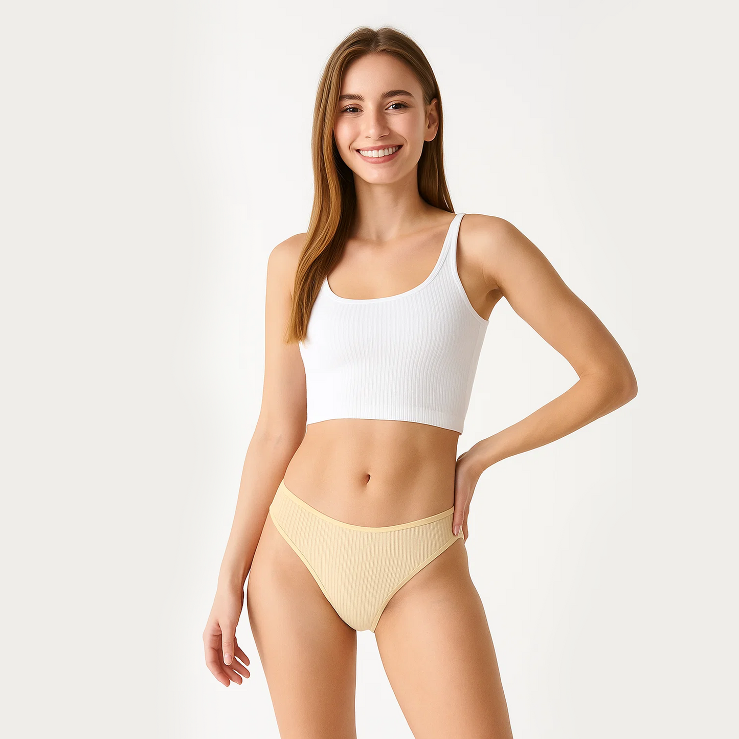 SOMER 6 Pack Womens Underwear Cotton Panties for Women Ladies Underwear Panties Soft Strech Threaded Triangle 2025, 3 Pieces Black + 3 Pieces Apricot