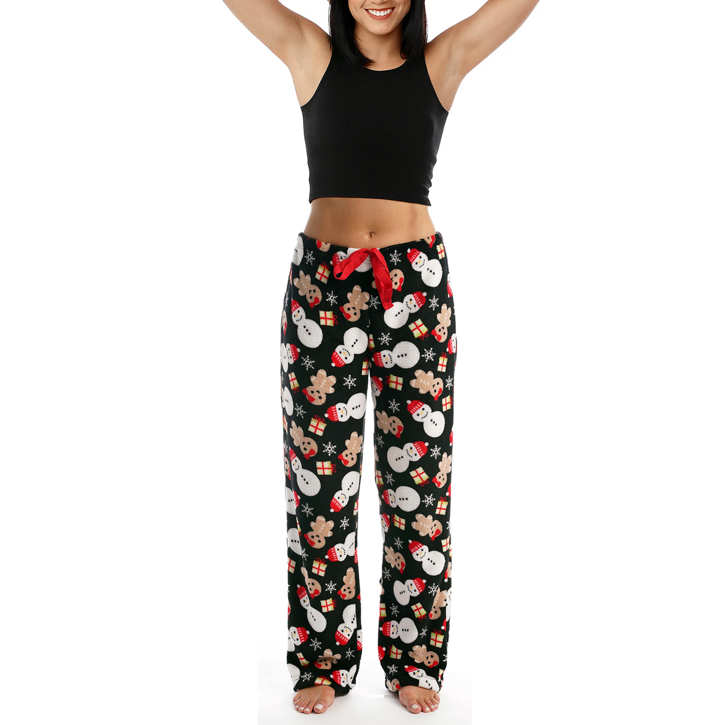 SOMER Pajama Pants Women Lounge Pants Womens Joggers Comfy Christmas Snowman Pattern Sleepwear Cute with Drawstring 2025 Fall