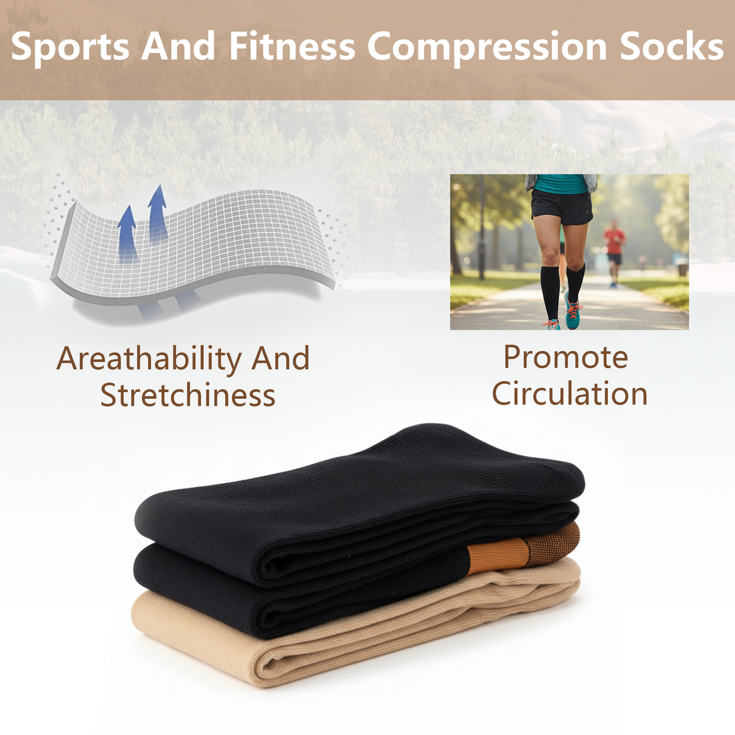 SOMER 3 Pairs Socks for Women Knee High Socks Plus Size Toeless Cozy
