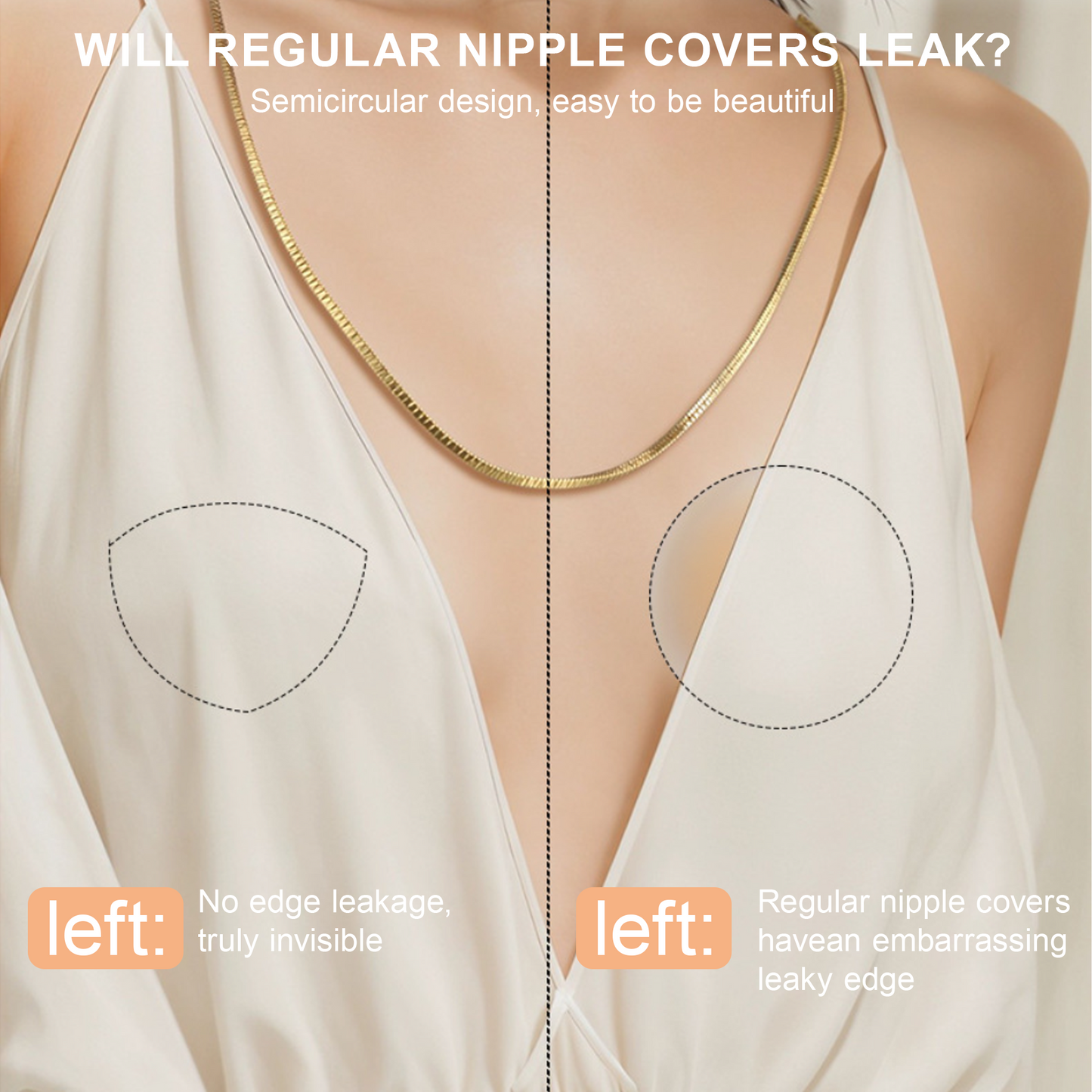SOMER 3 Pairs Sticky Bra, Silicone Nipple Covers for Women, Reusable Skin Tone Adhesive Breast Stickers, Triangular Shape, One Size Fits All