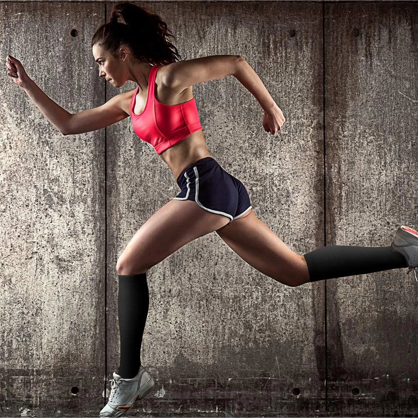 SOMER Compression Socks for Women & Men (3 Pairs), Knee High Socks is Best Support for Running, Travel and Cycling, Black