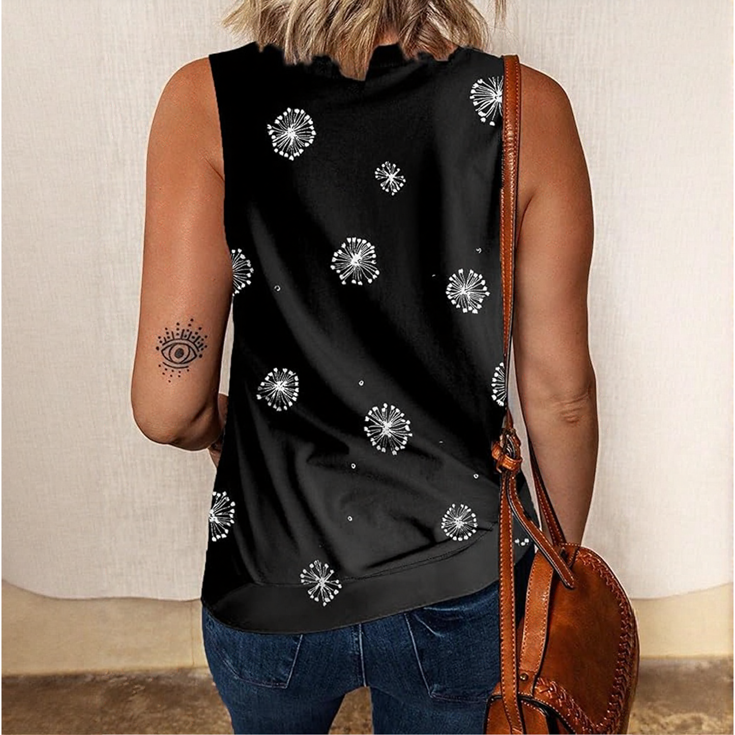 SOMER Womens Tank Tops Crewneck Floral Casual Summer Sleeveless Shirts Trendy Vacation Clothes 2025